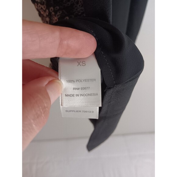 New Bisou Bisou Sequin Cami Tank Top Black Sz XS - Picture 4 of 6